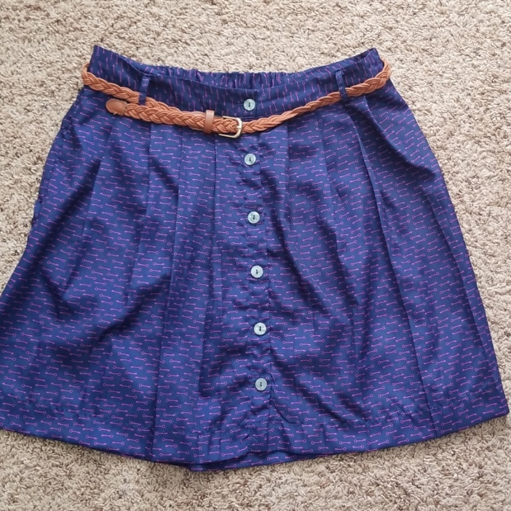 Xhiliration purple and pink key skirt size L